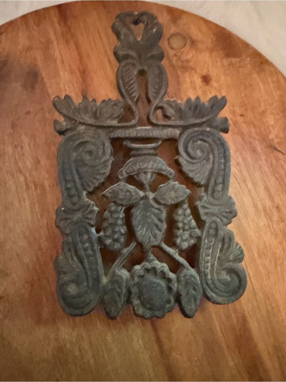Hand Forged Decorative Wall Hook - Dark Bronze Cast Iron